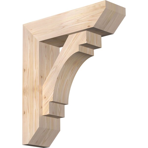 Ekena Millwork Merced Slat Smooth Bracket w/ Offset Brace, Douglas Fir, 7 1/2"W x 26"D x 30"H BKT0806X26X30MRC06SDF - main
